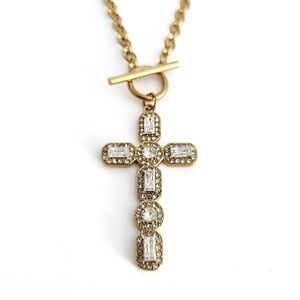 Gold and Crystal Cross Pendant Necklace from Lavender Blue Soul